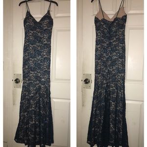 Teal Close-Fitted Long Dress